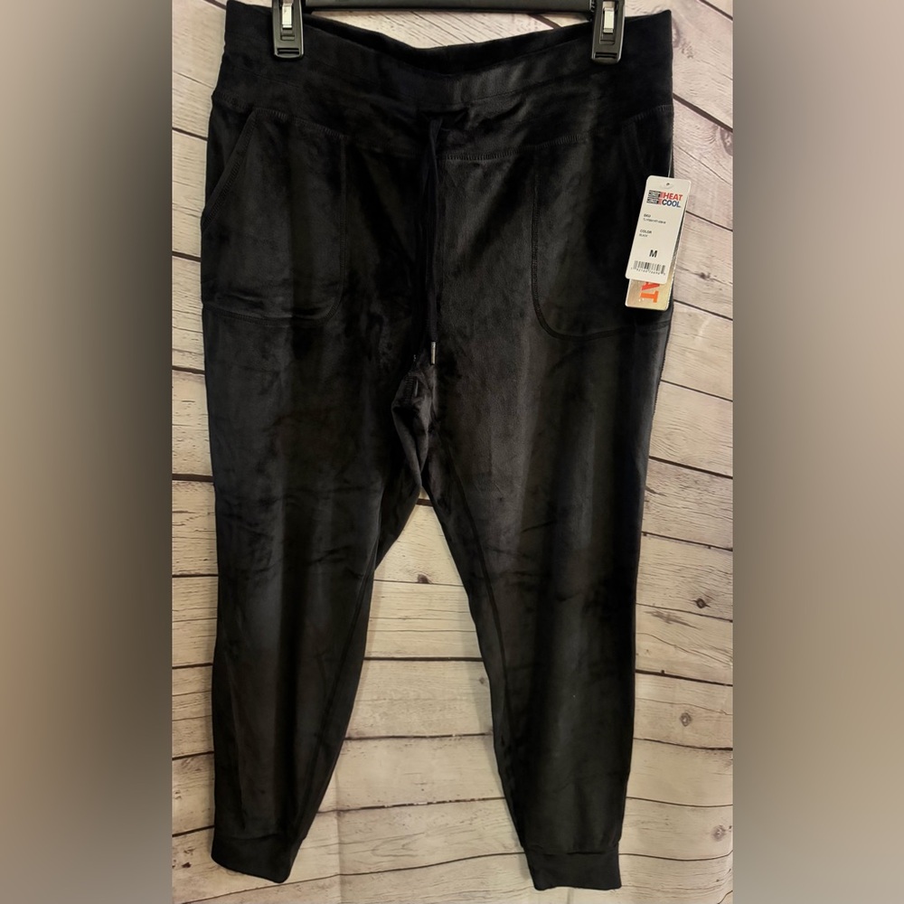 32 Degrees Heat Black Velour Joggers